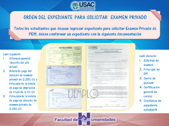 expediente solicitar examen PEM